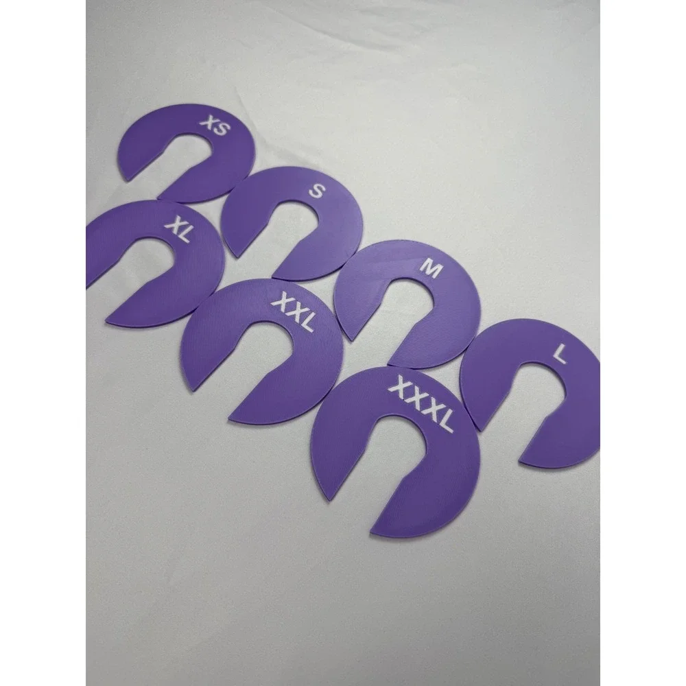 8 set Purple Closet Rod Size Dividers XXS-XXXL Boutique Clothing Rack Organizers
